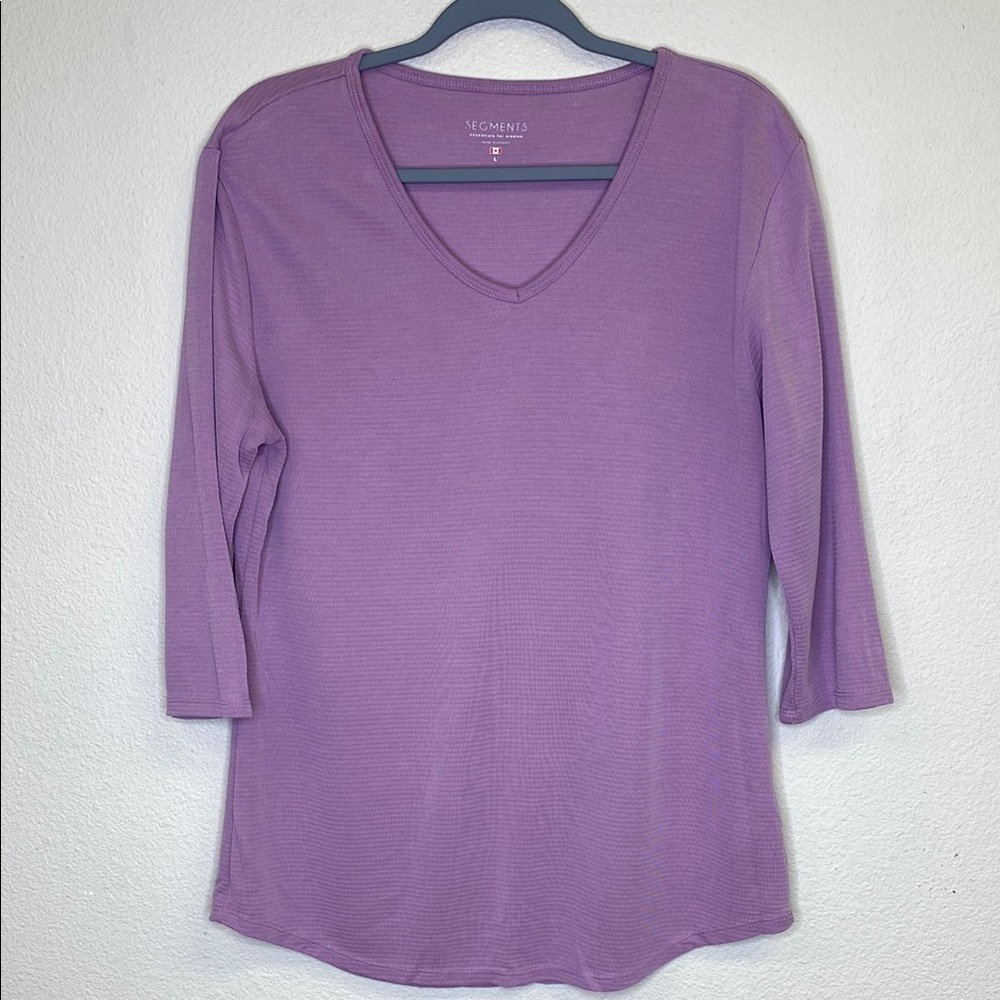 Segments Knit V-Neck Top Size Large